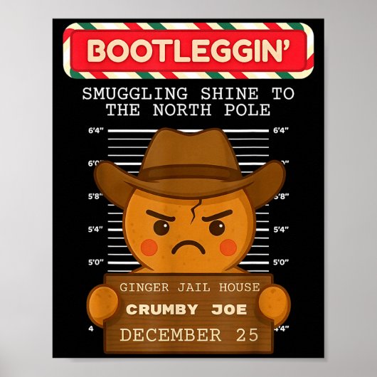 Ginger Jailhouse Christmas Humor Gingerbread Coupl Poster (Vorne)