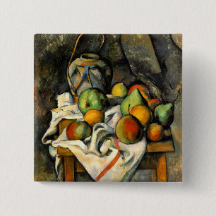 Ginger Jar and Fruit - Paul Cezanne - c1895 Button