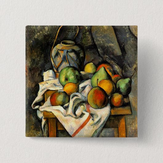 Ginger Jar and Fruit - Paul Cezanne - c1895 Button (Vorderseite)