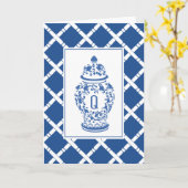 Ginger Jar & Bamboo | Monogramm Q | Mitteilungskar Karte (Gelbe Blume)