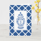 Ginger Jar & Bamboo | Monogramm S | Mitteilungskar Karte (Gelbe Blume)