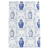 Ginger Jar Blue und White Chinoiserie Mittlere Geschenktüte (Rückseite)