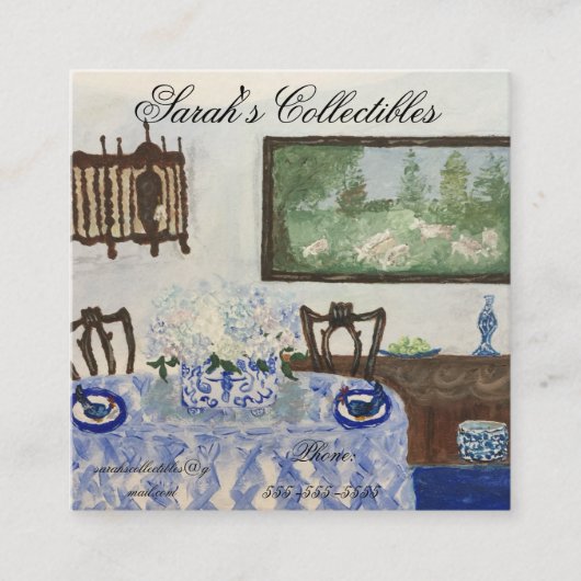 Ginger Jar Business Card 3,5" x 2,0" Personalisier Quadratische Visitenkarte (Vorderseite)