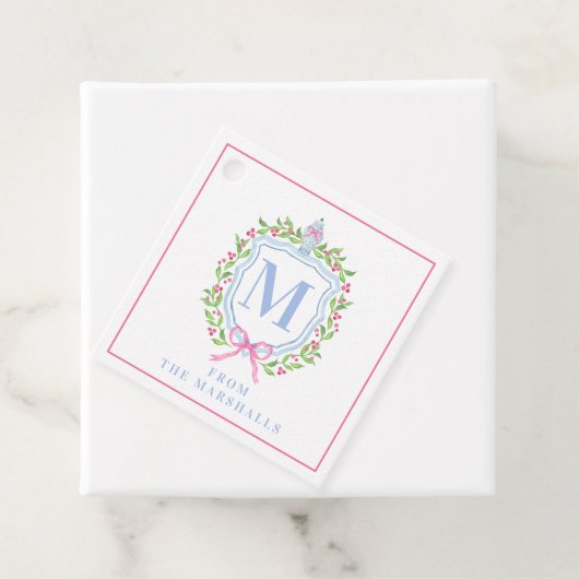 Ginger Jar & Christmas Berries Monogram Geschenkanhänger (Beispiel)