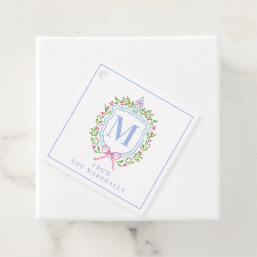 Ginger Jar & Christmas Berries Monogram Geschenkanhänger (Beispiel)