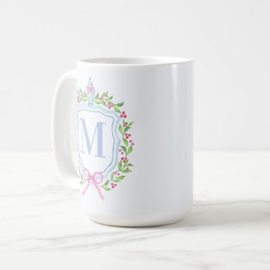 Ginger Jar & Christmas Berries Monogram Kaffeetasse (Vorderseite Links)