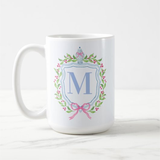 Ginger Jar & Christmas Berries Monogram Kaffeetasse (Links)