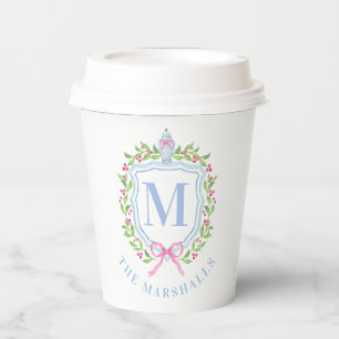 Ginger Jar & Christmas Berries Monogram Pappbecher