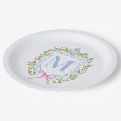 Ginger Jar & Christmas Berries Monogram Pappteller (Schrägansicht)