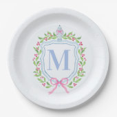 Ginger Jar & Christmas Berries Monogram Pappteller (Vorderseite)