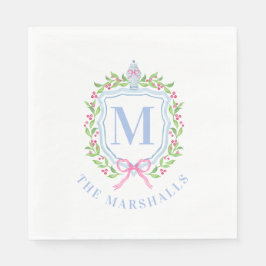 Ginger Jar & Christmas Berries Monogram Serviette