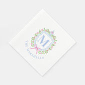 Ginger Jar & Christmas Berries Monogram Serviette (Ecke)