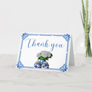 Ginger Jar & Hydrangea Foldable Dankeschön-Karte Dankeskarte