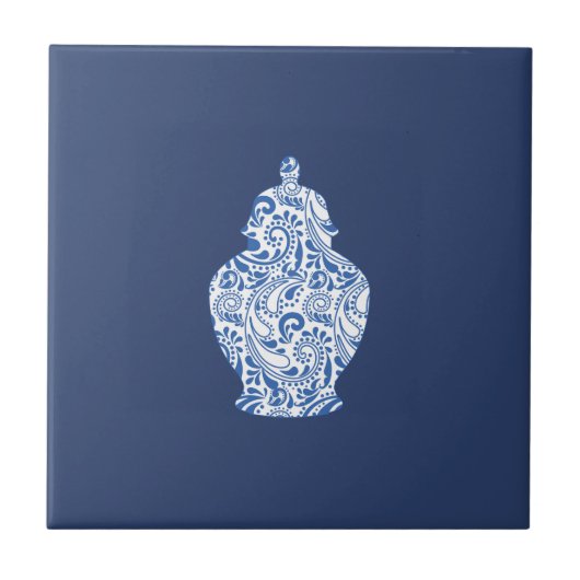 Ginger Jar Pottery Blue Fliese (Vorderseite)