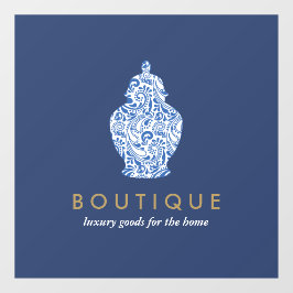 Ginger Jar Pottery Logo Blue Boutique Designer Fensteraufkleber