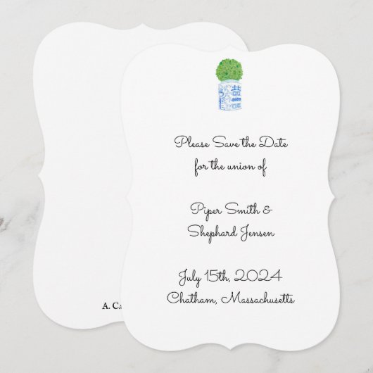 Ginger Jar Topiary Einladung (Vorne/Hinten)