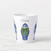 Ginger Jars Bows Chinoiserie Kaffee Milchtasse (Vorderseite)