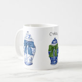 Ginger Jars Bows Chinoiserie Keramik Kaffee Tasse (Vorderseite Links)