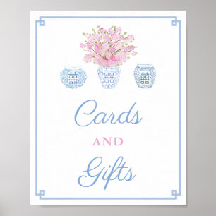 Ginger Jars Pink Blue Cards & Gifts Baby Dusche Poster