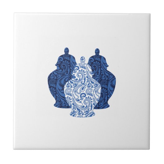 Ginger Jars Pottery Blue/White Keramik Tile Fliese (Vorderseite)