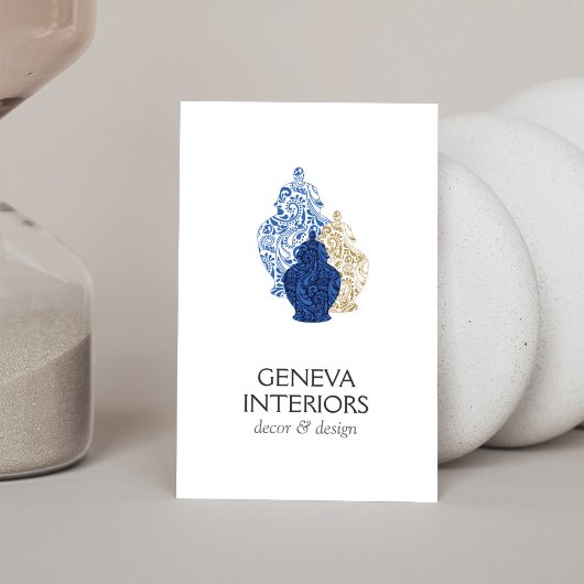 Ginger Jars Pottery Eleganter Innenarchitekt Visitenkarte