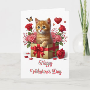 Ginger-Kätzchen Valentinstag Karte