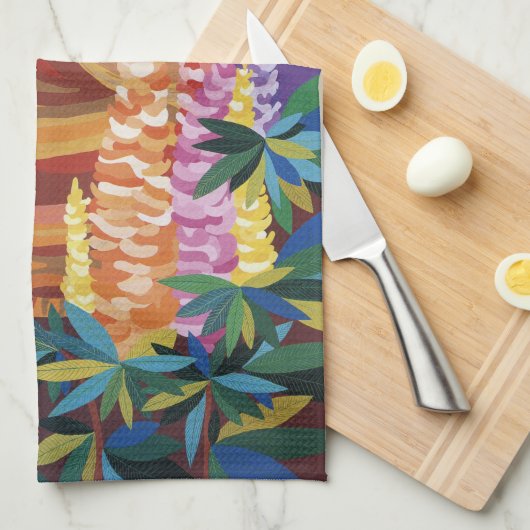 Ginger Katze im Garten Geschirrtuch (Viertel Falte)