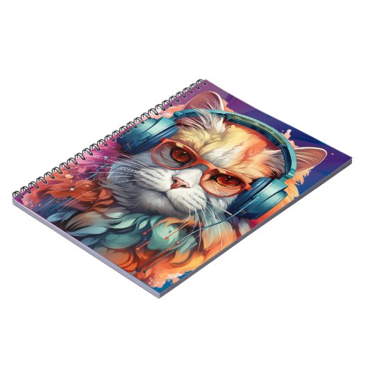 Ginger Katzenkopfhörer Notizblock (Linke Seite)