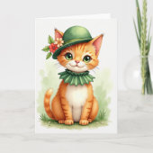 Ginger Kitten Bowler Hat Card Karte (Vorderseite)