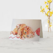 Ginger Kitten Cat Playing with Wolle Birthday Card Karte (Gelbe Blume)