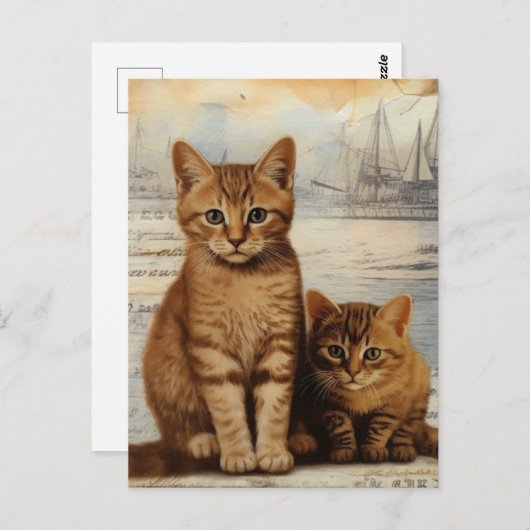 Ginger Kitten Collage Postkarte (Vorne/Hinten)