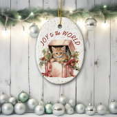 Ginger Kitten Geschenkboxen Joy to World Holiday Keramik Ornament