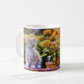 Ginger Kitten im Blumengarten Kaffeetasse (Vorderseite Links)