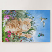 Ginger Kitten im Blumengarten Puzzle (Horizontal)