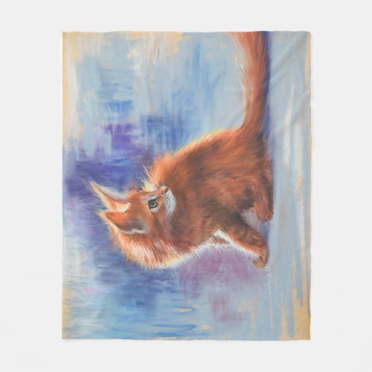 Ginger Kitten in Pastel Light Fleecedecke (Vorderseite)