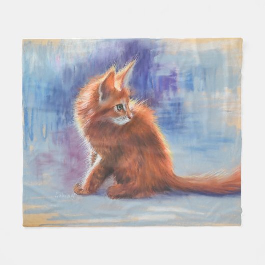 Ginger Kitten in Pastel Light Fleecedecke (Vorderseite (Horizontal))