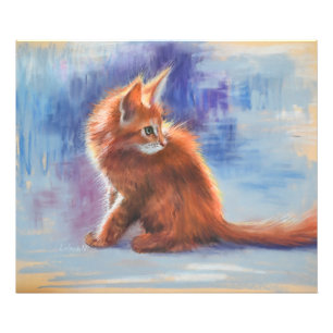 Ginger Kitten in Pastel Light Fotodruck