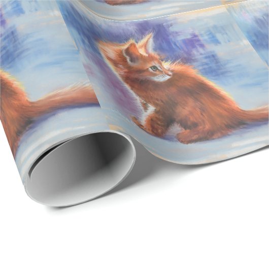 Ginger Kitten in Pastel Light Geschenkpapier (Rolleneckpunkt)