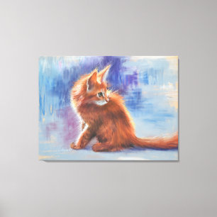 Ginger Kitten in Pastel Light Leinwanddruck