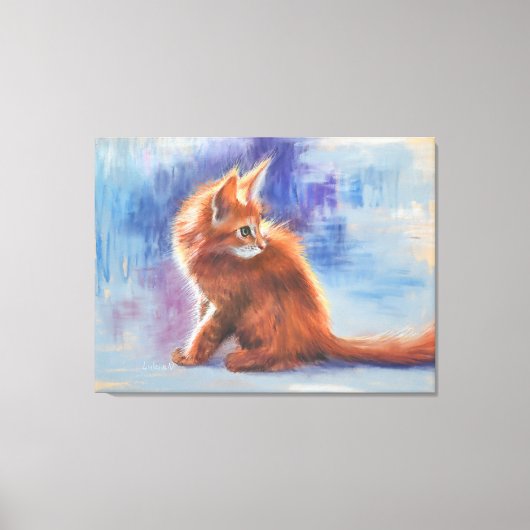 Ginger Kitten in Pastel Light Leinwanddruck (Vorderseite)
