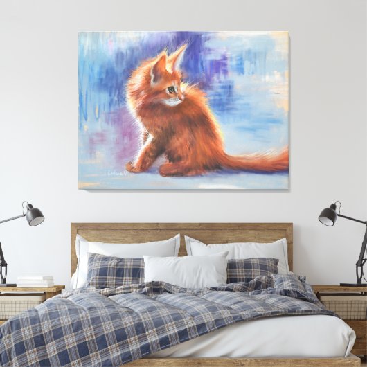 Ginger Kitten in Pastel Light Leinwanddruck (Insitu (Schlafzimmer))