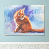 Ginger Kitten in Pastel Light Leinwanddruck (Insitu (Holzboden))