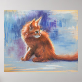 Ginger Kitten in Pastel Light Poster