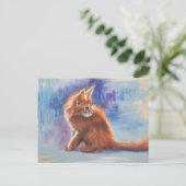 Ginger Kitten in Pastel Light Postkarte (Stehend Vorderseite)
