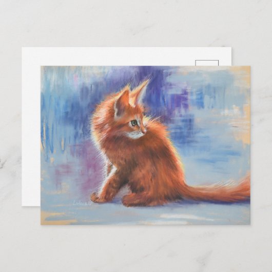 Ginger Kitten in Pastel Light Postkarte (Vorne/Hinten)