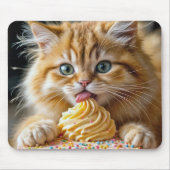 Ginger Kitten mit einem Geburtstagskuchen Mousepad (Vorne)