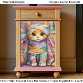 Ginger Kitten & Party Streamers ED4L Decoupage Seidenpapier