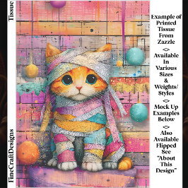 Ginger Kitten & Party Streamers ED4L Decoupage Seidenpapier