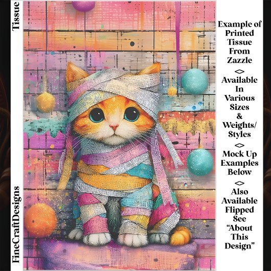 Ginger Kitten & Party Streamers ED4L Decoupage Seidenpapier