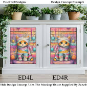 Ginger Kitten & Party Streamers ED4R Decoupage Seidenpapier